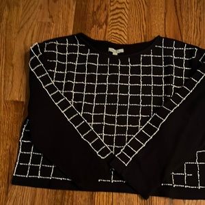 Zara black thick tee with beading